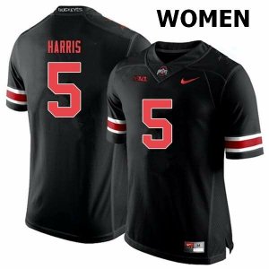 Women's Ohio State Buckeyes #5 Jaylen Harris Black Out Nike NCAA College Football Jersey Stability VFZ3044YA